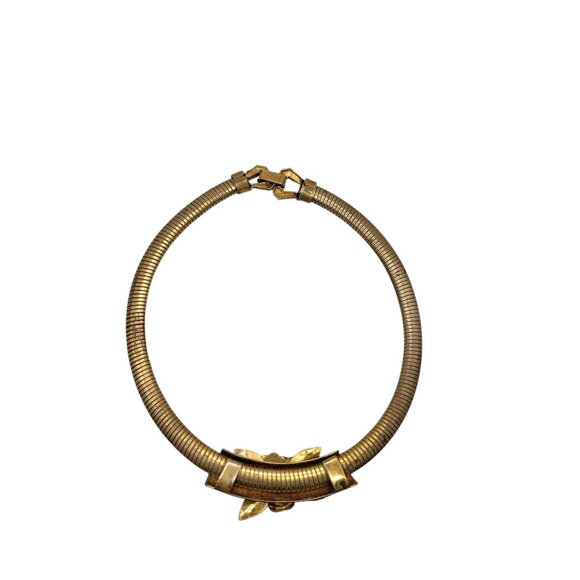 Coro Pegasus Serpentine Stretch Omega Necklace Rose Slider Pendant 16" Vintage - Picture 16 of 16